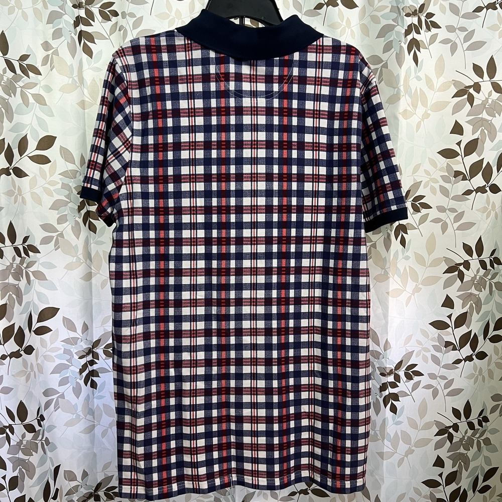 Brooks Brothers Polo Shirt Mens XL Striped Plaid Check Pattern Red Blue White - Picture 3 of 10